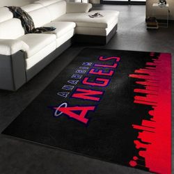 Los Angeles Angels Skyline Rug All Over Print Logo Custom Area Rug Carpet Full Sizes Home Living Rug Carpet Decor