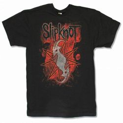 Slipknot Goat Logo Red Splatter Nonagram Black T Shirt