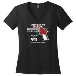Welcome to Georgia 2nd Amendment Supporters Ladies V-Neck