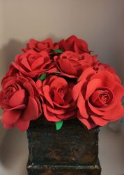 Beautiful composition of 11 red roses in a box/gift for her, birthday gift
