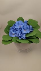 Blue violet in pot/ handmade artificial flowers/floral arrangements/ home decor/gift for her/mother Day gifts/grandma