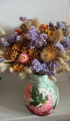 Bouguet natural dried flowers/hand art flowers/ floral arrangements/ home decor/ gift for her/ birthday gift/ grandma