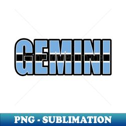 Gemini Botswanan Horoscope Heritage DNA Flag - Creative Sublimation PNG Download - Boost Your Success with this Inspirational PNG Download