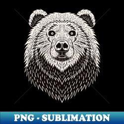 bear head - instant png sublimation download - fashionable and fearless