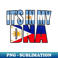 Filipino and Argentinian Mix DNA Flag Heritage Gift - High-Resolution PNG Sublimation File - Perfect for Personalization