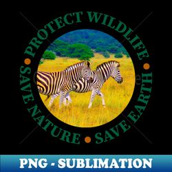 Wildlife Conservation Earth Day Zebras - Unique Sublimation PNG Download - Transform Your Sublimation Creations