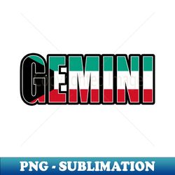 Gemini Kuwaiti Horoscope Heritage DNA Flag - PNG Transparent Digital Download File for Sublimation - Unleash Your Inner Rebellion