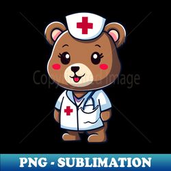 cute nurse bear kawaii - digital sublimation download file - vibrant and eye-catching typography