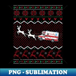 Xmas Paramedic Ambulance Ugly Christmas - Unique Sublimation PNG Download - Add a Festive Touch to Every Day