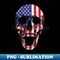 american flag skull - unique sublimation png download - perfect for personalization