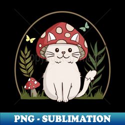 cute cat cottagecore aesthetic cat mushroom hat - png sublimation digital download - bold & eye-catching