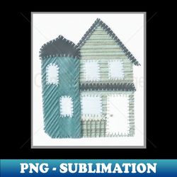 Green House Excerpt from 2 Houses 1- Digitally Altered - Premium PNG Sublimation File - Perfect for Sublimation Art