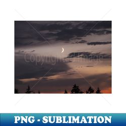 Moody Silver Crescent - Unique Sublimation PNG Download - Perfect for Creative Projects