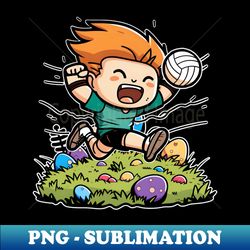 volleyball easter shirt  boy playing volleyball eggs - stylish sublimation digital download - vibrant and eye-catching typography
