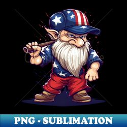 4th Of July Baseball Shirt  American Gnome - PNG Transparent Sublimation File - Spice Up Your Sublimation Projects