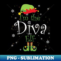 Diva Elf Matching Family Group Christmas Party Pajama - Premium PNG Sublimation File - Stunning Sublimation Graphics