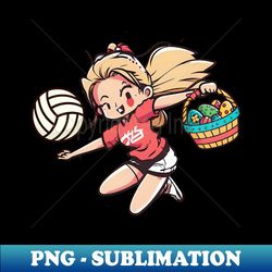 volleyball easter shirt  girl playing volleyball basket - elegant sublimation png download - defying the norms
