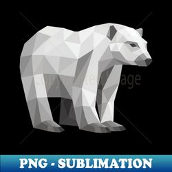 geometric grey polar bear - png sublimation digital download - bring your designs to life