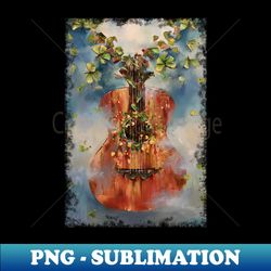 guitar original painting oil on canvas - png transparent sublimation file - revolutionize your designs