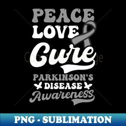 Parkinsons Awareness Shirt  Peace Love Cure - Artistic Sublimation Digital File - Perfect for Personalization