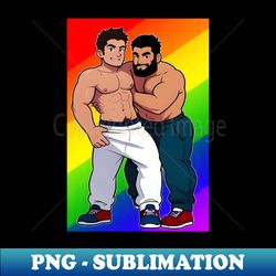 cartoon playful guys gay pride backdrop - aesthetic sublimation digital file - instantly transform your sublimation projects