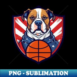 4th Of July Basketball Shirt  American Dog Emblem - Instant PNG Sublimation Download - Spice Up Your Sublimation Projects