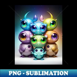 Cute Rainbow Creatures Friends Detailed - Unique Sublimation PNG Download - Stunning Sublimation Graphics