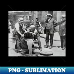police raiding bootleg liquor 1921 vintage photo - decorative sublimation png file - perfect for creative projects