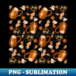Pumpkin autumn pattern drawing - Unique Sublimation PNG Download - Bold & Eye-catching