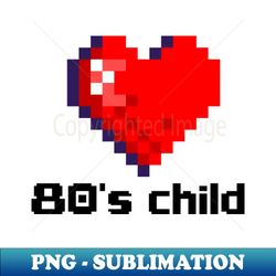 80s child retro pixel heart - Unique Sublimation PNG Download - Unleash Your Creativity