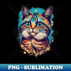 Very cute funny Cat painted colorful - Instant Sublimation Digital Download - Enhance Your Apparel with Stunning Detail