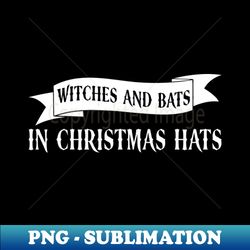 Witches And Bats In Christmas Hats - Goth Christmas - Instant PNG Sublimation Download - Boost Your Success with this Inspirational PNG Download