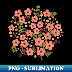 Buttercup garden in pink and brown - Sublimation-Ready PNG File - Transform Your Sublimation Creations