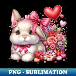 rabbit valentine day - Retro PNG Sublimation Digital Download - Fashionable and Fearless