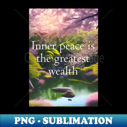 Inner peace is the greatest wealth - Exclusive PNG Sublimation Download - Capture Imagination with Every Detail