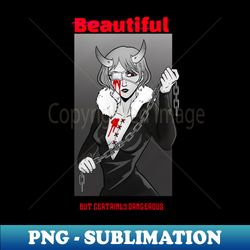 Cool anime design with a bloody woman - Instant PNG Sublimation Download - Perfect for Personalization