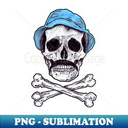 skull with blue hat - stylish sublimation digital download - defying the norms