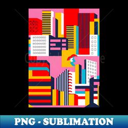 Vivid city skyline background and pattern illustration - PNG Transparent Sublimation Design - Unleash Your Inner Rebellion