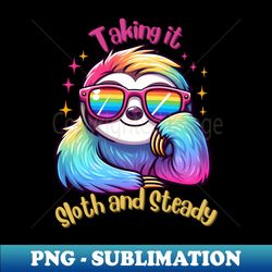 Taking this Sloth and Steady - Stylish Sublimation Digital Download - Vibrant and Eye-Catching Typography