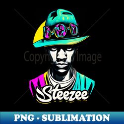 steezee hat man airbrush art design - digital sublimation download file - instantly transform your sublimation projects