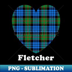FLETCHER Tartan Love Heart Design - Vintage Sublimation PNG Download - Vibrant and Eye-Catching Typography