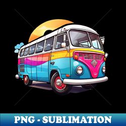 Flat Design T-Shirt Art Photorealistic Vector of Sunrise and Bus 524 - Signature Sublimation PNG File - Perfect for Creative Projects