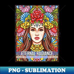 Eternal Radiance Adult Coloring Book Cover Art - Stylish Sublimation Digital Download - Perfect for Creative Projects