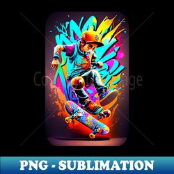 steezee colorful kick flip airbrush art skateboard - high-resolution png sublimation file - enhance your apparel with stunning detail