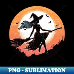 Witch on a broom - Digital Sublimation Download File - Perfect for Creative Projects
