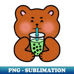 cute bear drinking - high-resolution png sublimation file - bring your designs to life
