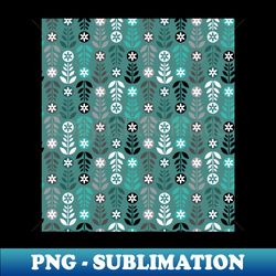 scandinavian flowers green - trendy sublimation digital download - transform your sublimation creations