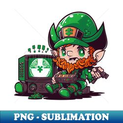 St Patricks Day Video Game Shirt  Gamer Leprechaun - Modern Sublimation PNG File - Transform Your Sublimation Creations