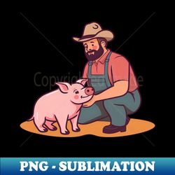 Pig Farmer Shirt  Farmer With A Pig - Exclusive Sublimation Digital File - Defying the Norms
