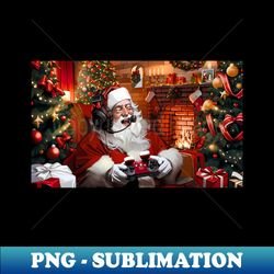 Joyful gaming Santa - High-Quality PNG Sublimation Download - Perfect for Sublimation Mastery